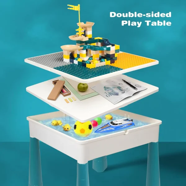 All-in-One Kids Table and Chairs Set with 100PCS Marble Run - Image 4