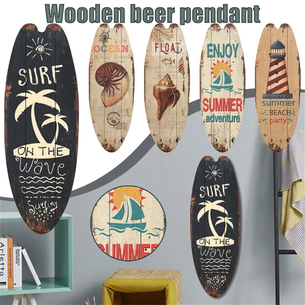 Surfboard Summer Beach Ocean Hanging Signs - Image 3