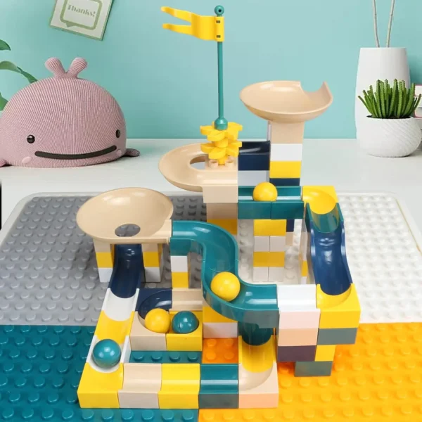 All-in-One Kids Table and Chairs Set with 100PCS Marble Run - Image 8