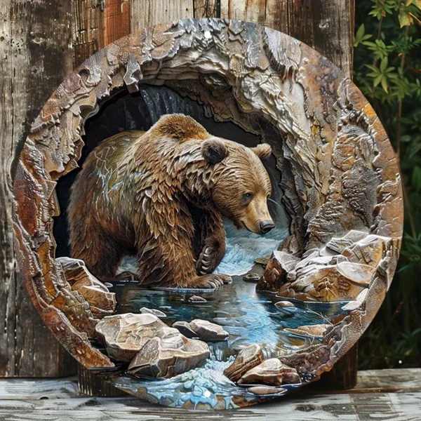 Rustic Brown Bear Cave Scene