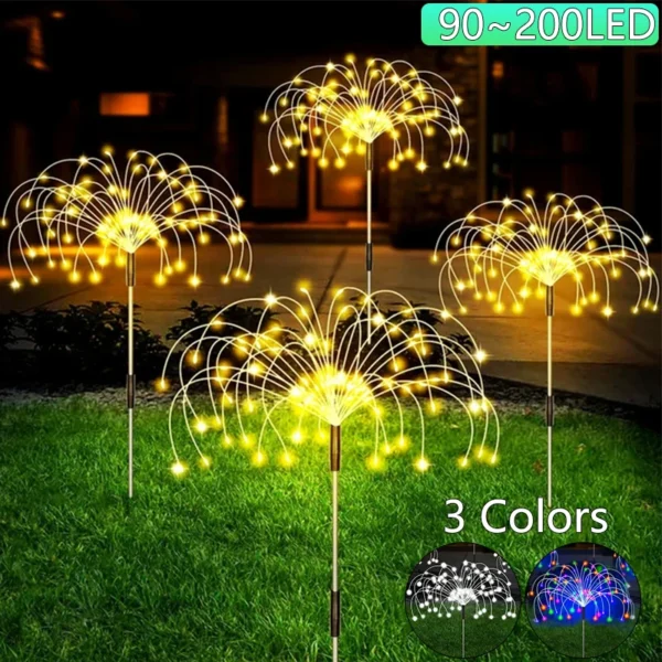 LED Solar Firework Light Waterproof Outdoor