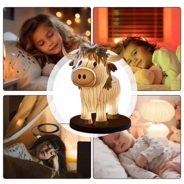 3D Highland Cow Nightstand Lamp - Image 4