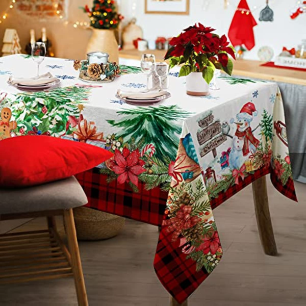 Christmas Tablecloth Snowman Rectangle - Image 6