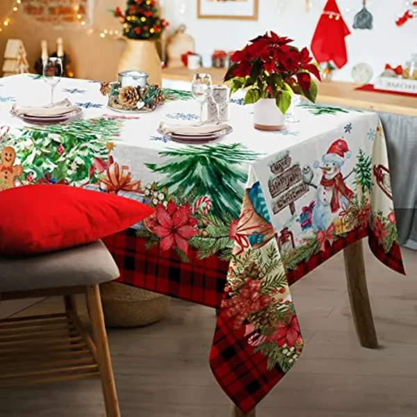 Christmas Tablecloth Snowman Rectangle - Image 2