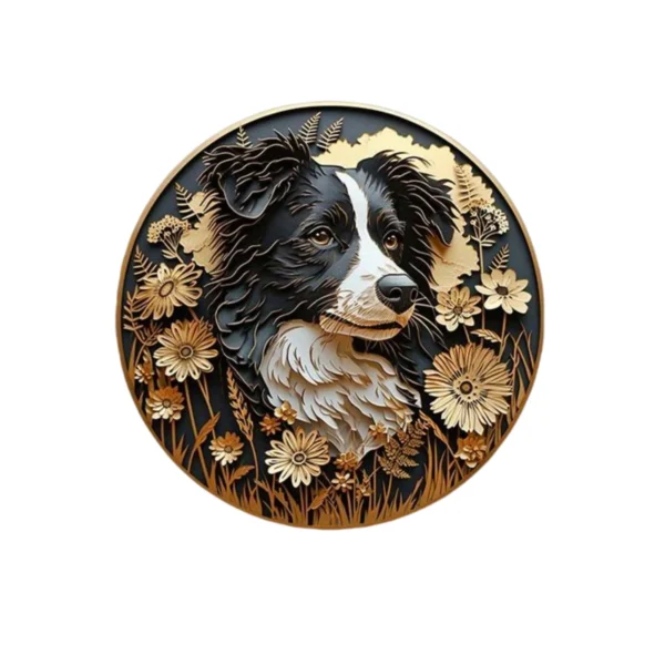 Round Wood Dog Sign - Image 11