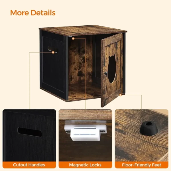 Hidden Litter Enclosure Cabinet with Single Door - Image 12