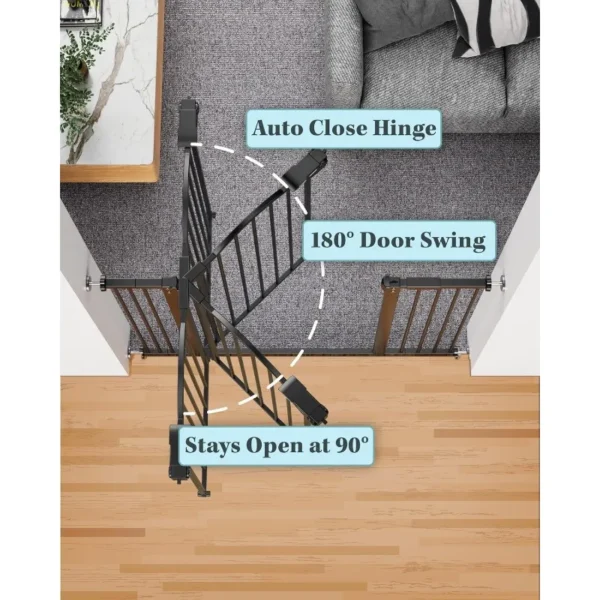 39.6” Dog Gate for Stairs & Doorways, 30" - Image 3