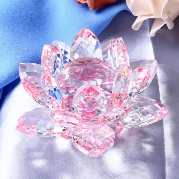 Crystal Lotus Flower Figurine Glass - Image 11