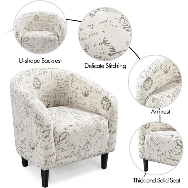 Fabric Accent Armchair with Footstool - Image 4