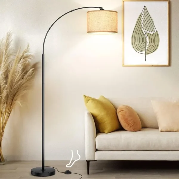 Modern Standing Lamp with Adjustable Hanging Drum Shade - Image 6