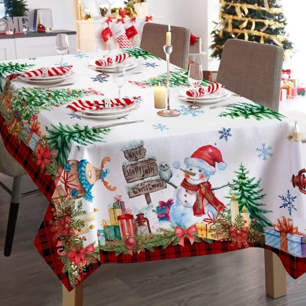 Christmas Tablecloth Snowman Rectangle