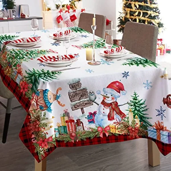 Christmas Tablecloth Snowman Rectangle - Image 3