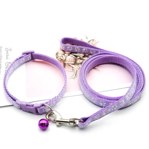 Dog Paw Print Pet Traction Rope Puppy Collar Set - Image 19