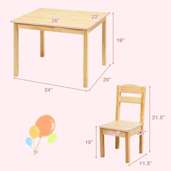 5 Piece Wood Activity Table & Chairs for Children - Image 10