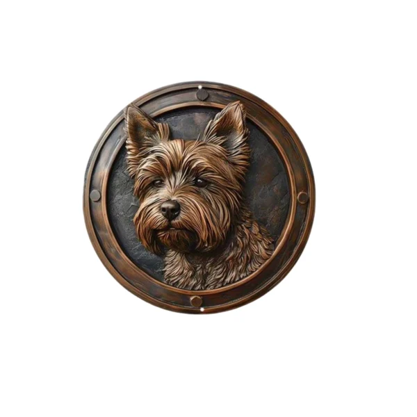 Round Metal Aluminum Dog Sign - Image 14