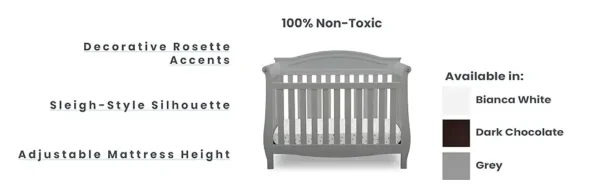 4-in-1 Convertible Baby Crib, Grey - Image 6