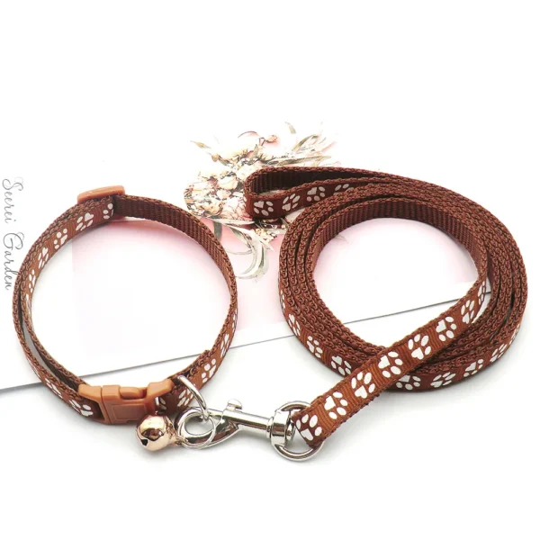 Dog Paw Print Pet Traction Rope Puppy Collar Set - Image 7