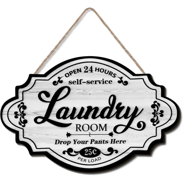 Vintage Laundry Room Wooden Sign