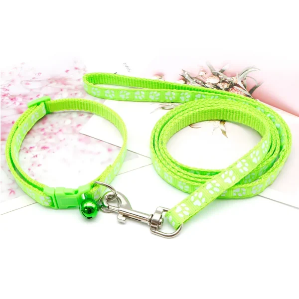 Dog Paw Print Pet Traction Rope Puppy Collar Set - Image 24