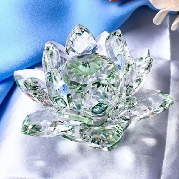 Crystal Lotus Flower Figurine Glass - Image 9