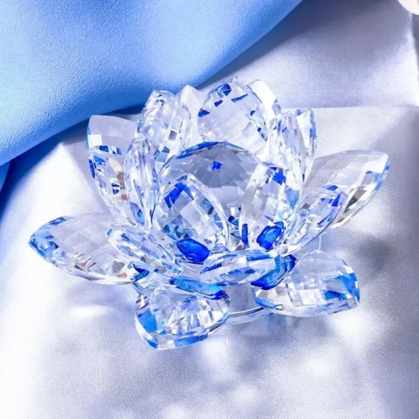 Crystal Lotus Flower Figurine Glass - Image 13