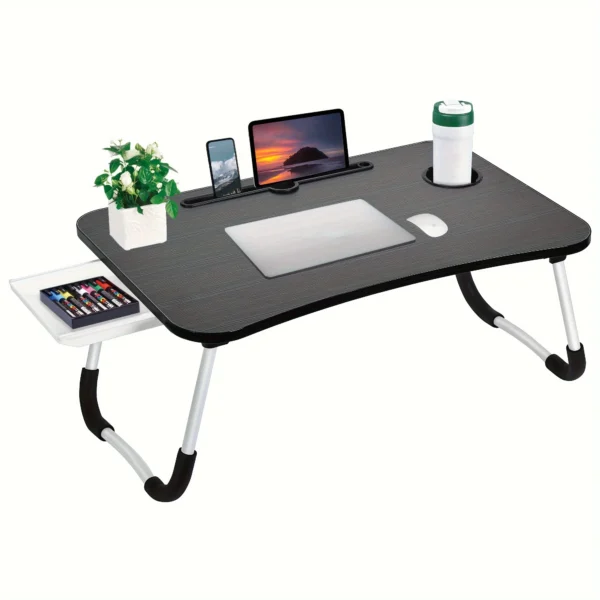 Foldable Lap Table with Cup Holder Drawer - Image 6