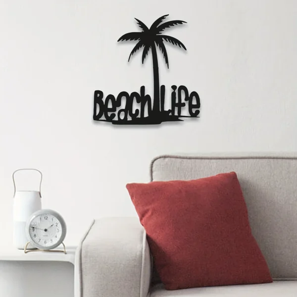 Palm Tree Beach Metal Wall Decoration - Image 3