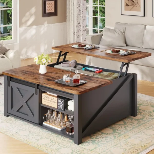 Coffee Table Black able 31.5" Lift Top with Storage