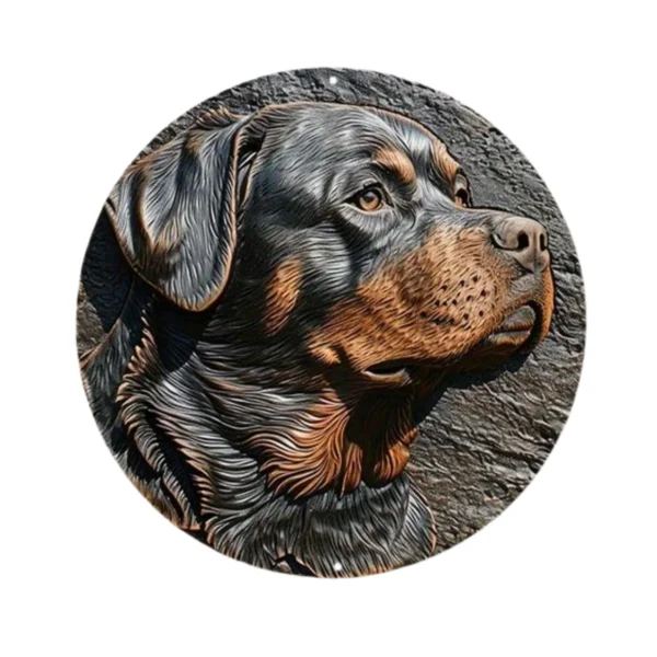 Round Metal Aluminum Dog Sign - Image 18