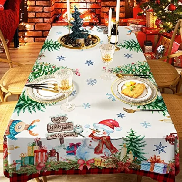 Christmas Tablecloth Snowman Rectangle - Image 5