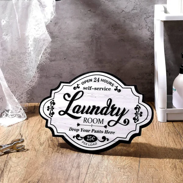 Vintage Laundry Room Wooden Sign - Image 2