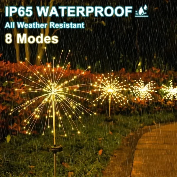 LED Solar Firework Light Waterproof Outdoor - Image 2