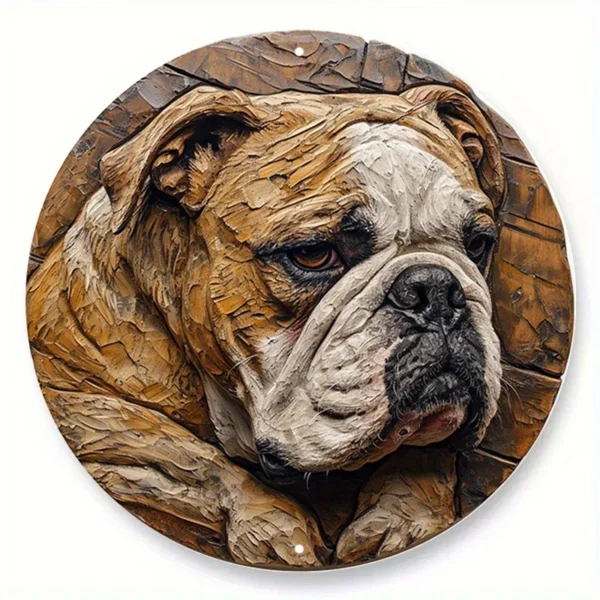 Round Metal Aluminum Dog Sign - Image 7