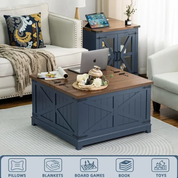 Coffee Table with Hidden Storage Organizer - Image 3