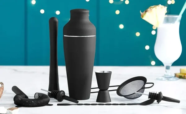 8Pcs Matte Black Cocktail Shaker - Image 7