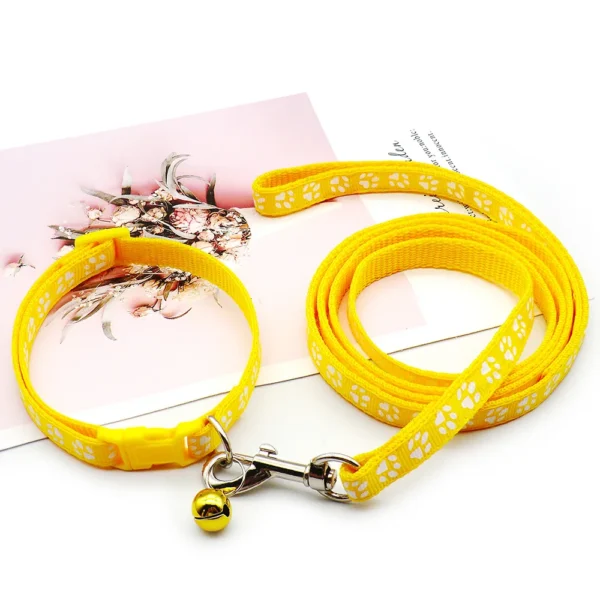 Dog Paw Print Pet Traction Rope Puppy Collar Set - Image 15