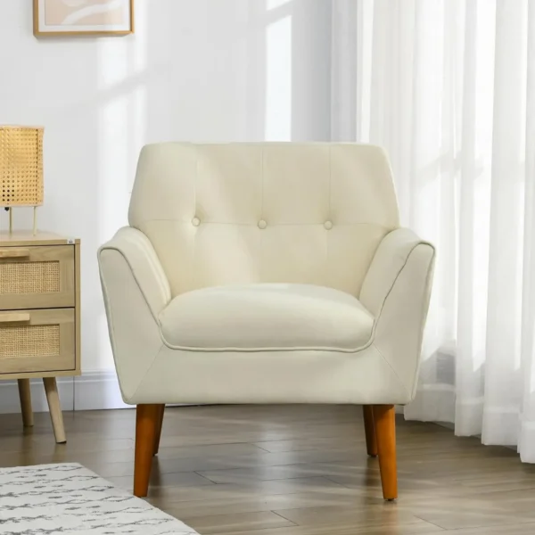 Armchair with Button Tufted Straight Back - Image 6