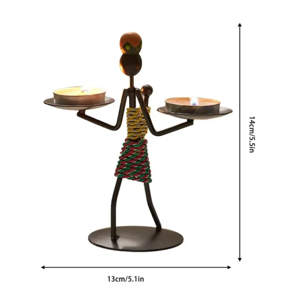 Creative African Iron Candle Holder - Image 11