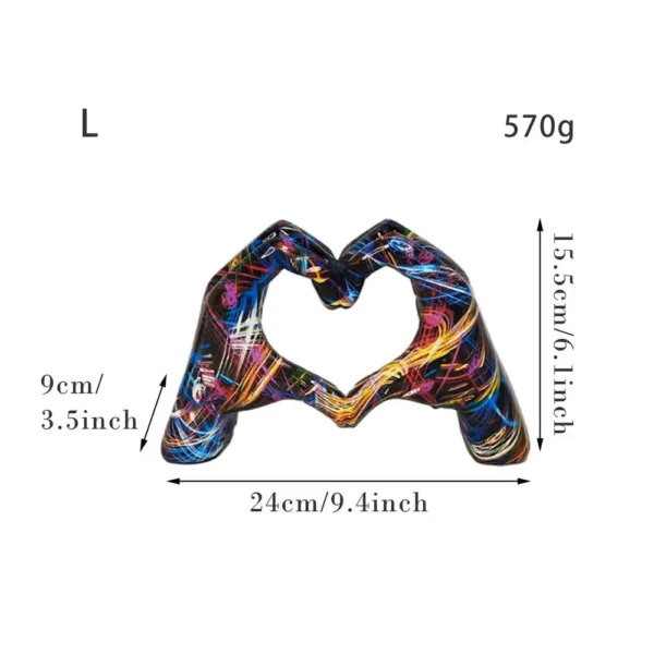 Heart Gesture Sculpture Resin Abstract Hand Love - Image 8