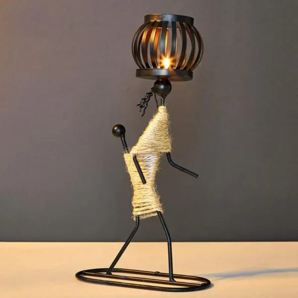 Creative African Iron Candle Holder - Image 5