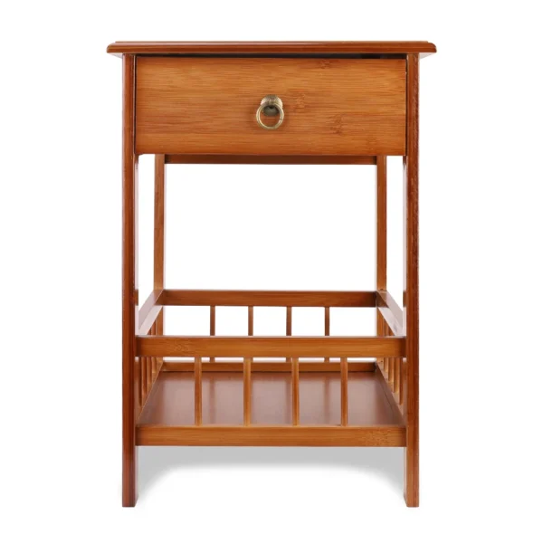 2-Tier Retro Bedside Bamboo Table - Image 7