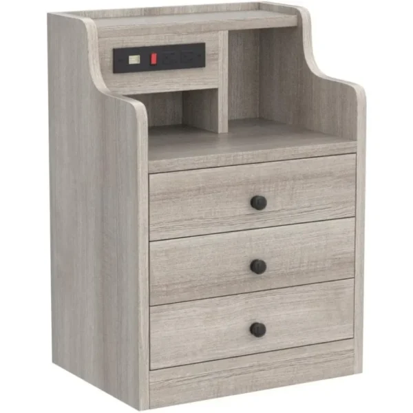 Nightstand with Hutch and Charging Station - Image 15