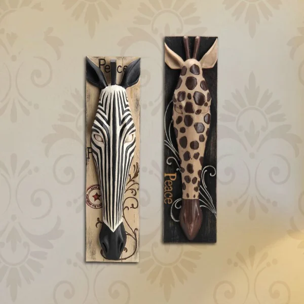 Elk, Elephant, Giraffe, Zebra Hanging Décor - Image 3