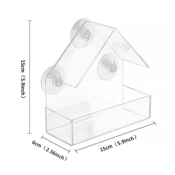 Bird Feeder Transparent  With Suction Cup For Window - Image 8