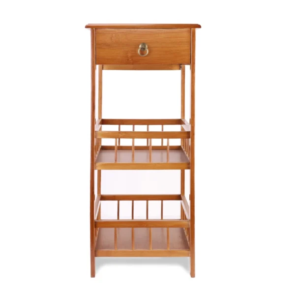 2-Tier Retro Bedside Bamboo Table - Image 6