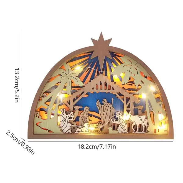 Wooden Nativity Scene Ornament 3D Silhouette - Image 6