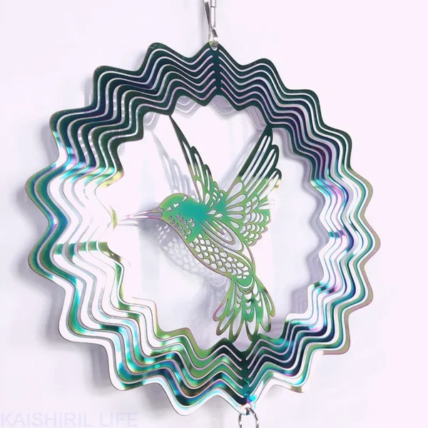 3D Hummingbird Wind Chimes Crystal Sun Catcher - Image 3