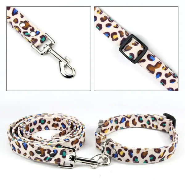 Dog Collars - Leash Leopard Printing, Adjustable - Image 9