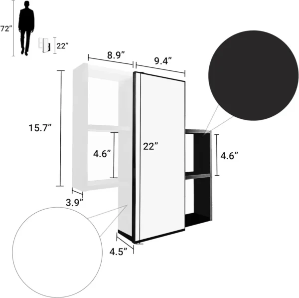 Modern Medicine Cabinet with Mirror - Image 2