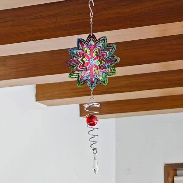 39 cm /15.35 Inch Colorful Windmill 3D Wind Chimes - Image 3